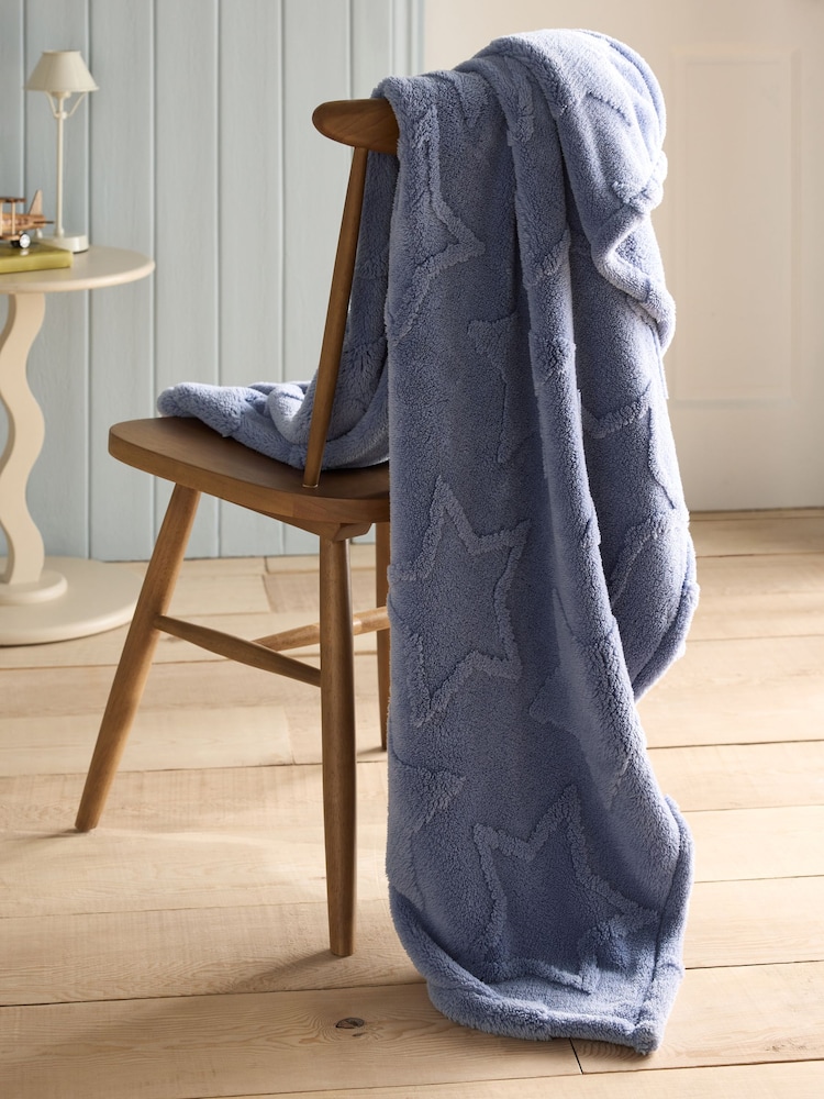 Blue Carved Star Fleece Throw - Image 2 of 4