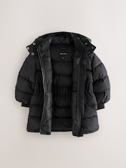 smALLSAINTS Black Waisted Longline Padded Coat - Image 10 of 16