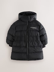 smALLSAINTS Black Waisted Longline Padded Coat - Image 11 of 16