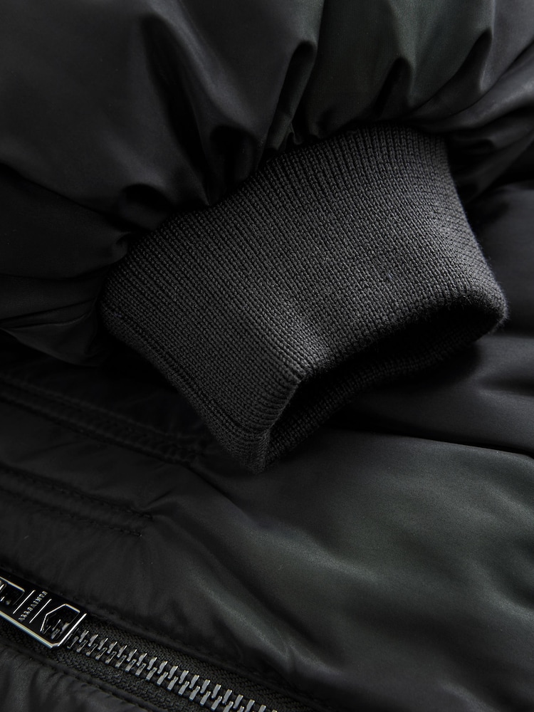 smALLSAINTS Black Waisted Longline Padded Coat - Image 16 of 16