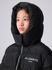 smALLSAINTS Black Waisted Longline Padded Coat - Image 4 of 16