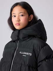 smALLSAINTS Black Waisted Longline Padded Coat - Image 5 of 16
