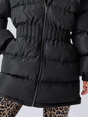 smALLSAINTS Black Waisted Longline Padded Coat - Image 7 of 16