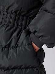 smALLSAINTS Black Waisted Longline Padded Coat - Image 8 of 16