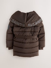 smALLSAINTS Chocolate Brown Tie Waist Padded Coat - Image 2 of 6