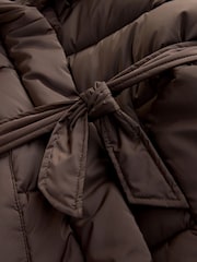 smALLSAINTS Chocolate Brown Tie Waist Padded Coat - Image 6 of 6