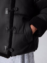 smALLSAINTS Black Padded Aviator Jacket - Image 7 of 16