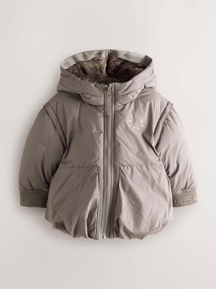 smALLSAINTS Mauve Purple Tierra Split Hood Younger Girls Padded Coat - Image 1 of 9