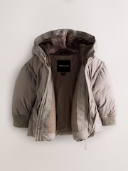 smALLSAINTS Mauve Purple Tierra Split Hood Younger Girls Padded Coat - Image 2 of 9