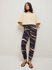 Black/White Tie Dye Jersey Joggers - Image 3 of 8