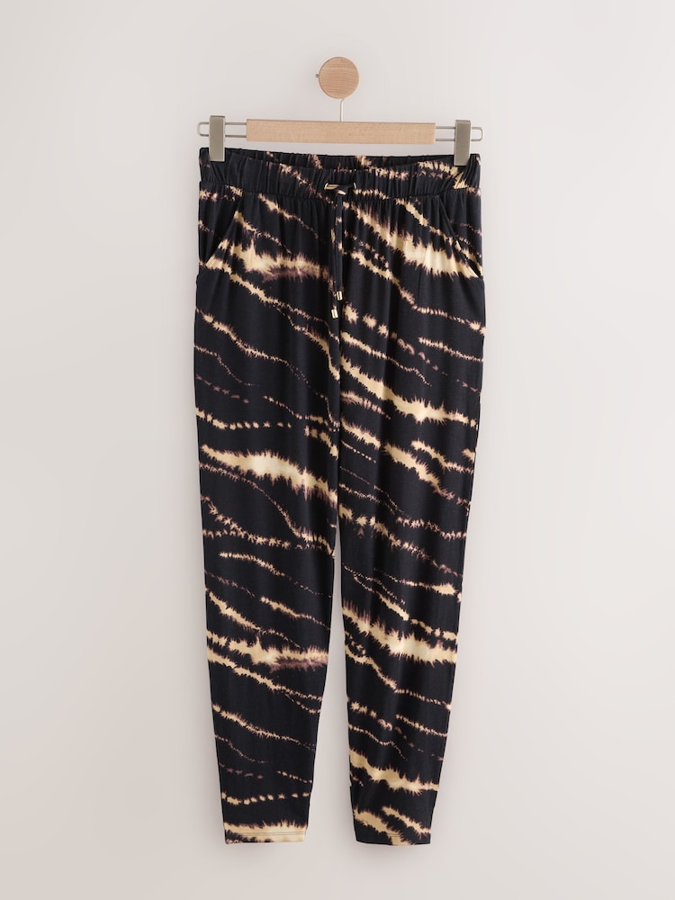 Black/White Tie Dye Jersey Joggers - Image 6 of 8