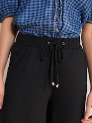 Black Wide Leg Jersey Culottes - Image 5 of 8