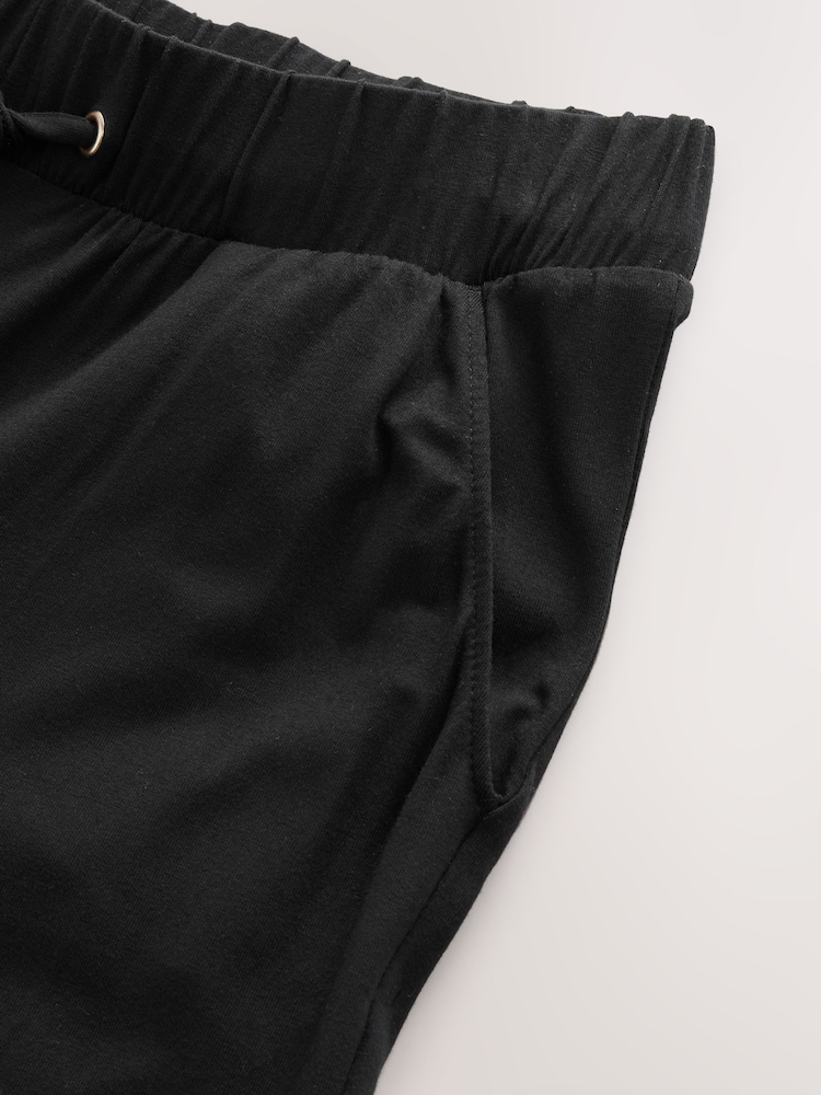 Black Wide Leg Jersey Culottes - Image 8 of 8