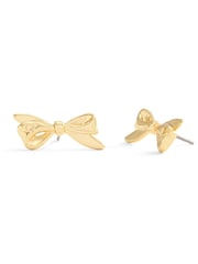COACH Gold Tone Signature Bow Stud Earrings - Image 2 of 3