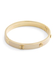 COACH Gold Tone Signature Tea Rose Enamel Bangle Boxed Bracelet - Image 1 of 5