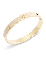 COACH Gold Tone Signature Tea Rose Enamel Bangle Boxed Bracelet - Image 2 of 5