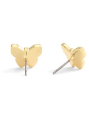COACH Gold Tone Signature Butterfly Stud Earrings - Image 3 of 3