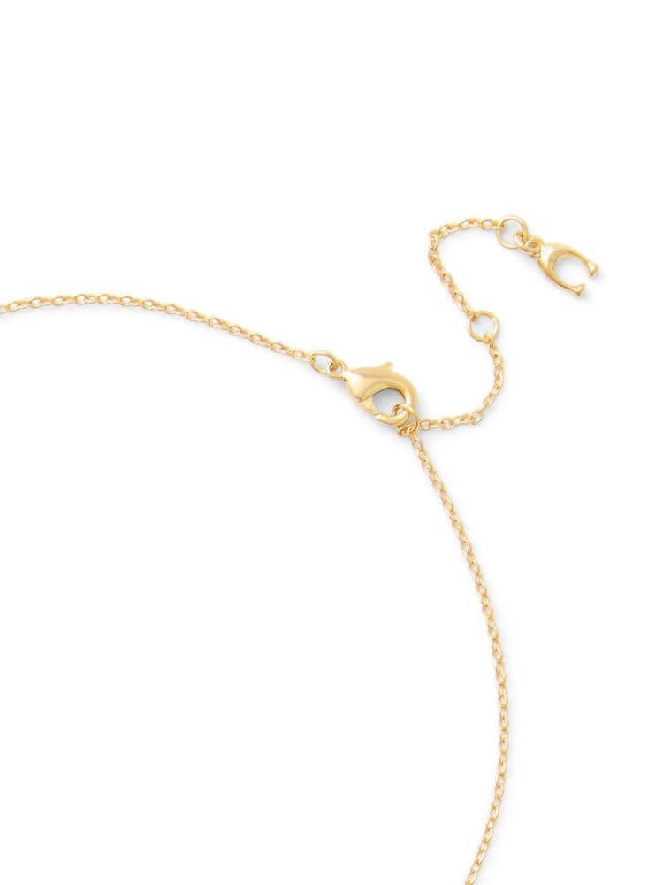COACH Gold Tone Signature Floral Mini Charm Bib Necklace - Image 3 of 3