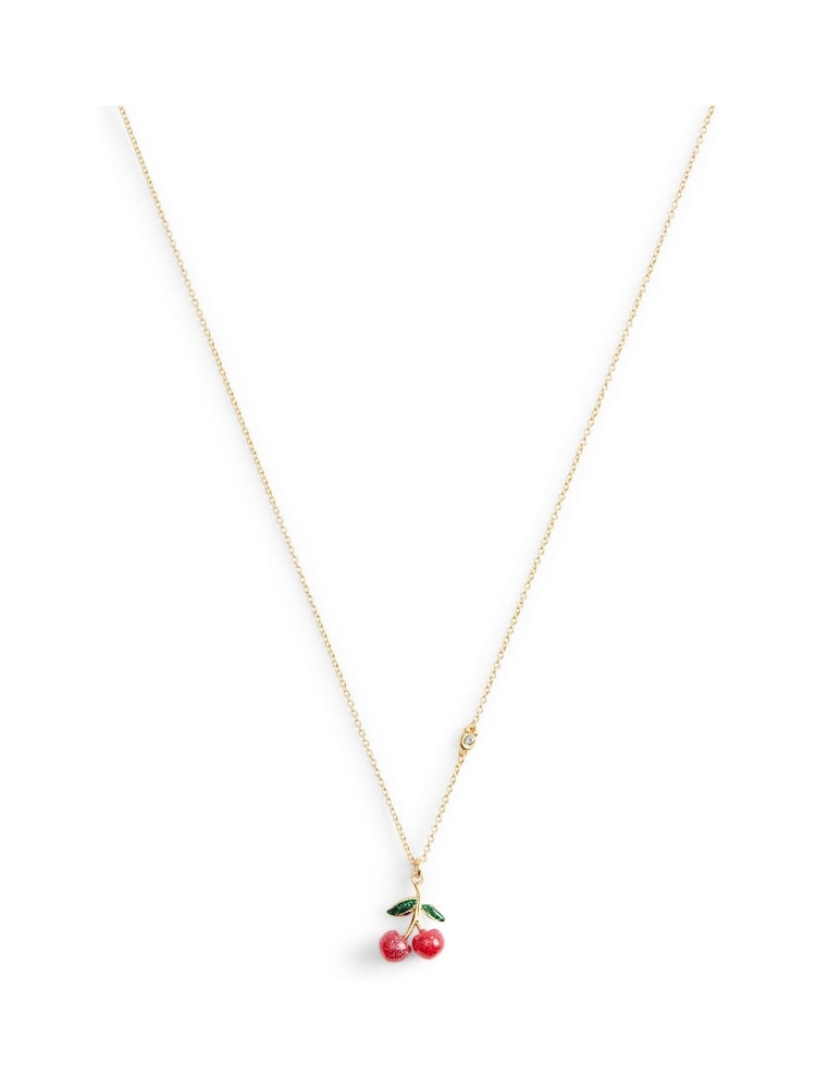 COACH Gold Tone Signature Cherry Pendant Necklace - Image 2 of 3