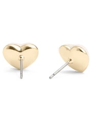 COACH Gold Tone Signature Enamel Heart Stud Boxed Earrings - Image 2 of 4