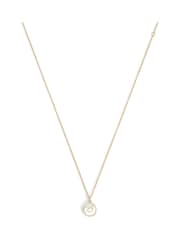 COACH Gold Tone Signature Mother of Pearl Coin Pendant Necklace - Image 2 of 3