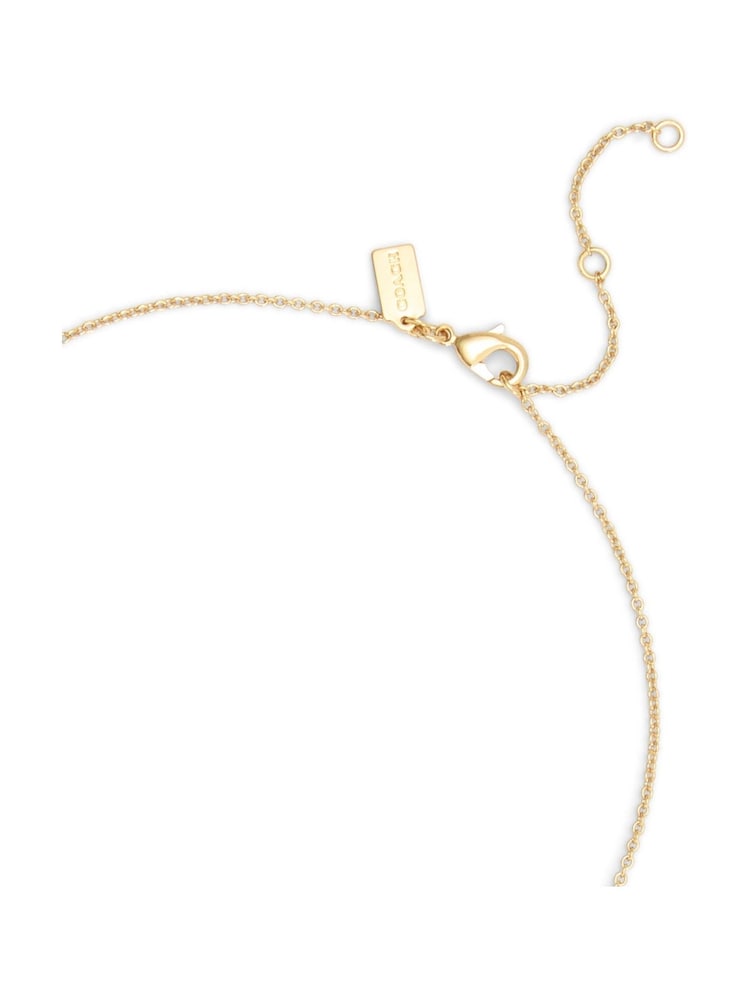 COACH Gold Tone Signature Mother of Pearl Coin Pendant Necklace - Image 3 of 3