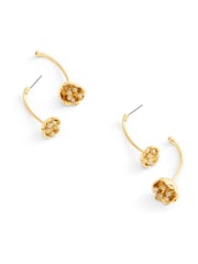 COACH Gold Tone Statement Floral Drop Earrings - Image 3 of 3