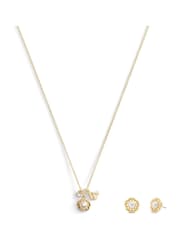 COACH Gold Tone Signature Pearl Tea Rose Boxed Jewelry Set - Image 1 of 6