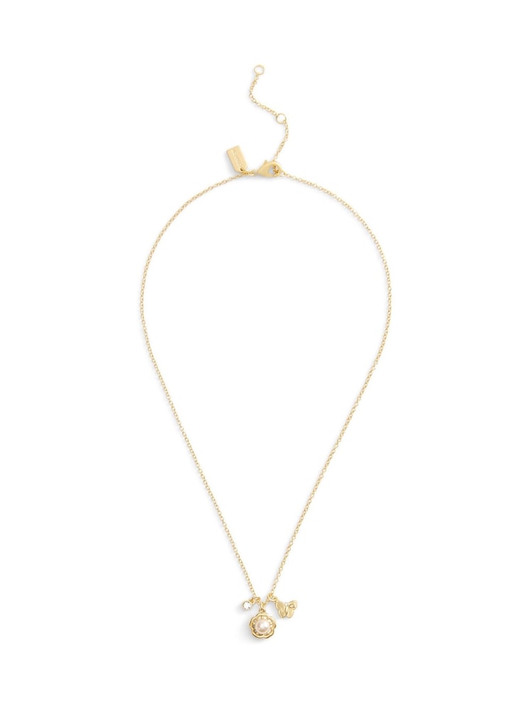 COACH Gold Tone Signature Pearl Tea Rose Boxed Jewelry Set - Image 2 of 6