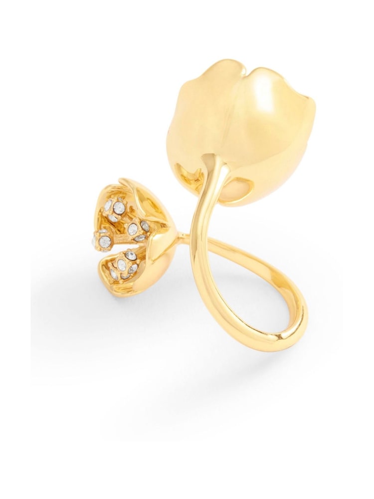 COACH Gold Tone Statement Floral Cocktail Ring - Image 3 of 3