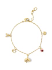 COACH Gold Tone Signature Floral Mini Charm Bracelet - Image 1 of 4