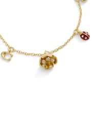 COACH Gold Tone Signature Floral Mini Charm Bracelet - Image 3 of 4
