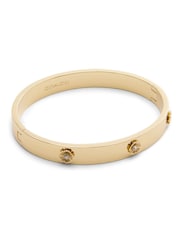 COACH Gold Tone Signature Tea Rose Bangle Boxed Bracelet - Image 1 of 5