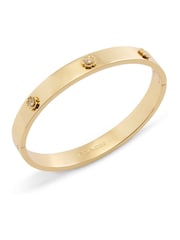 COACH Gold Tone Signature Tea Rose Bangle Boxed Bracelet - Image 2 of 5