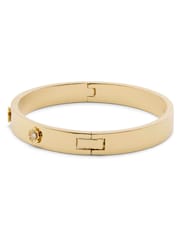 COACH Gold Tone Signature Tea Rose Bangle Boxed Bracelet - Image 3 of 5