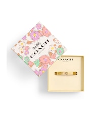 COACH Gold Tone Signature Tea Rose Bangle Boxed Bracelet - Image 5 of 5