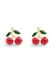 COACH Gold Tone Cherry Cluster Stud Earrings - Image 1 of 1
