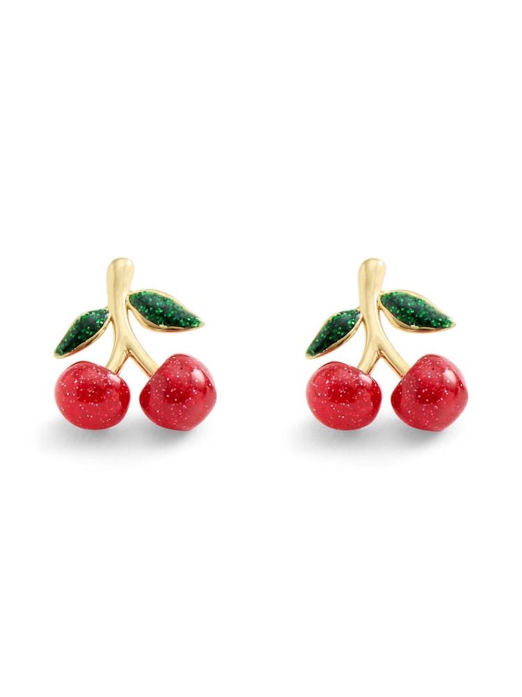 COACH Gold Tone Cherry Cluster Stud Earrings - Image 1 of 1