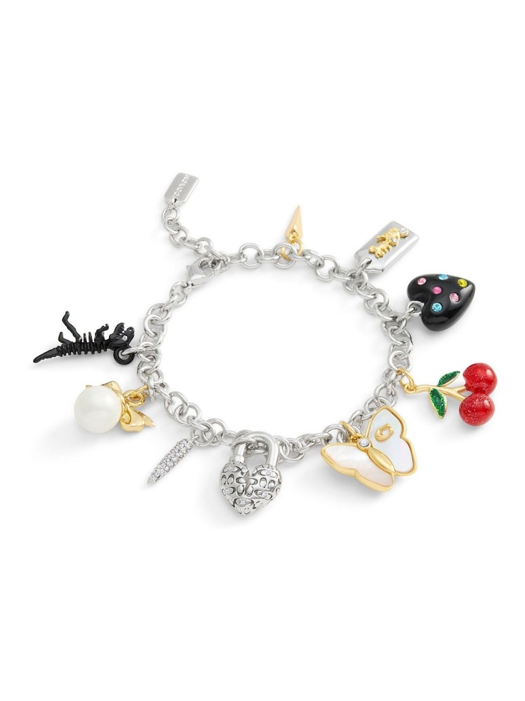 COACH Silver Tone Statement Signature Charm Bracelet - Image 2 of 4