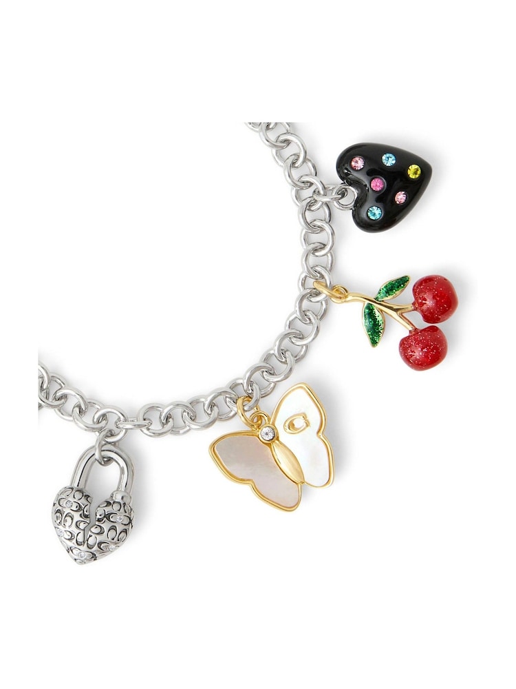 COACH Silver Tone Statement Signature Charm Bracelet - Image 3 of 4