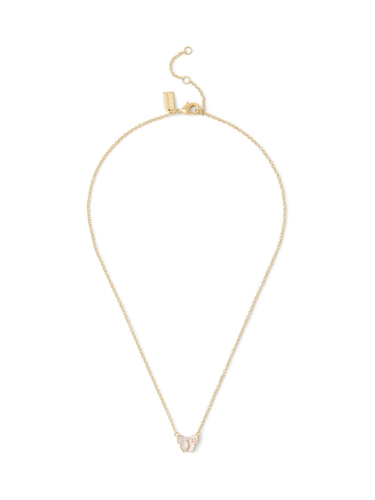 COACH Gold Tone Signature Butterfly Pendant Necklace - Image 1 of 3
