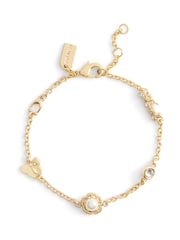 COACH Gold Tone Signature Pearl Tea Rose Bracelet - Image 1 of 4