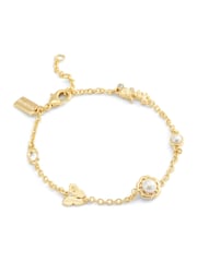 COACH Gold Tone Signature Pearl Tea Rose Bracelet - Image 2 of 4