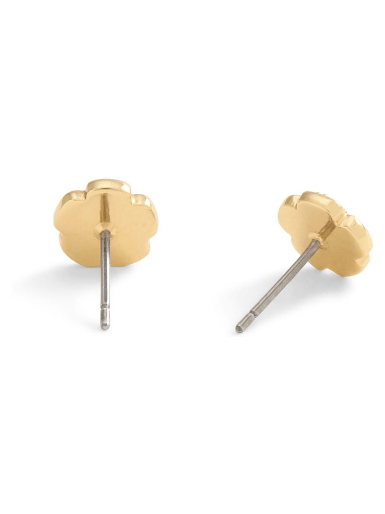 COACH Gold Tone Signature Mini Tea Rose Stud Earrings - Image 3 of 3