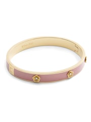 COACH Gold Tone Signature Tea Rose Enamel Bangle Boxed Bracelet - Image 1 of 5