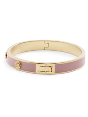 COACH Gold Tone Signature Tea Rose Enamel Bangle Boxed Bracelet - Image 3 of 5