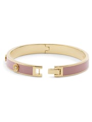 COACH Gold Tone Signature Tea Rose Enamel Bangle Boxed Bracelet - Image 4 of 5