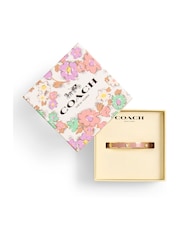 COACH Gold Tone Signature Tea Rose Enamel Bangle Boxed Bracelet - Image 5 of 5