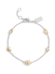 COACH Gold Tone Signature Tea Rose Heart Strand Bracelet - Image 1 of 5