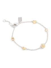 COACH Gold Tone Signature Tea Rose Heart Strand Bracelet - Image 2 of 5